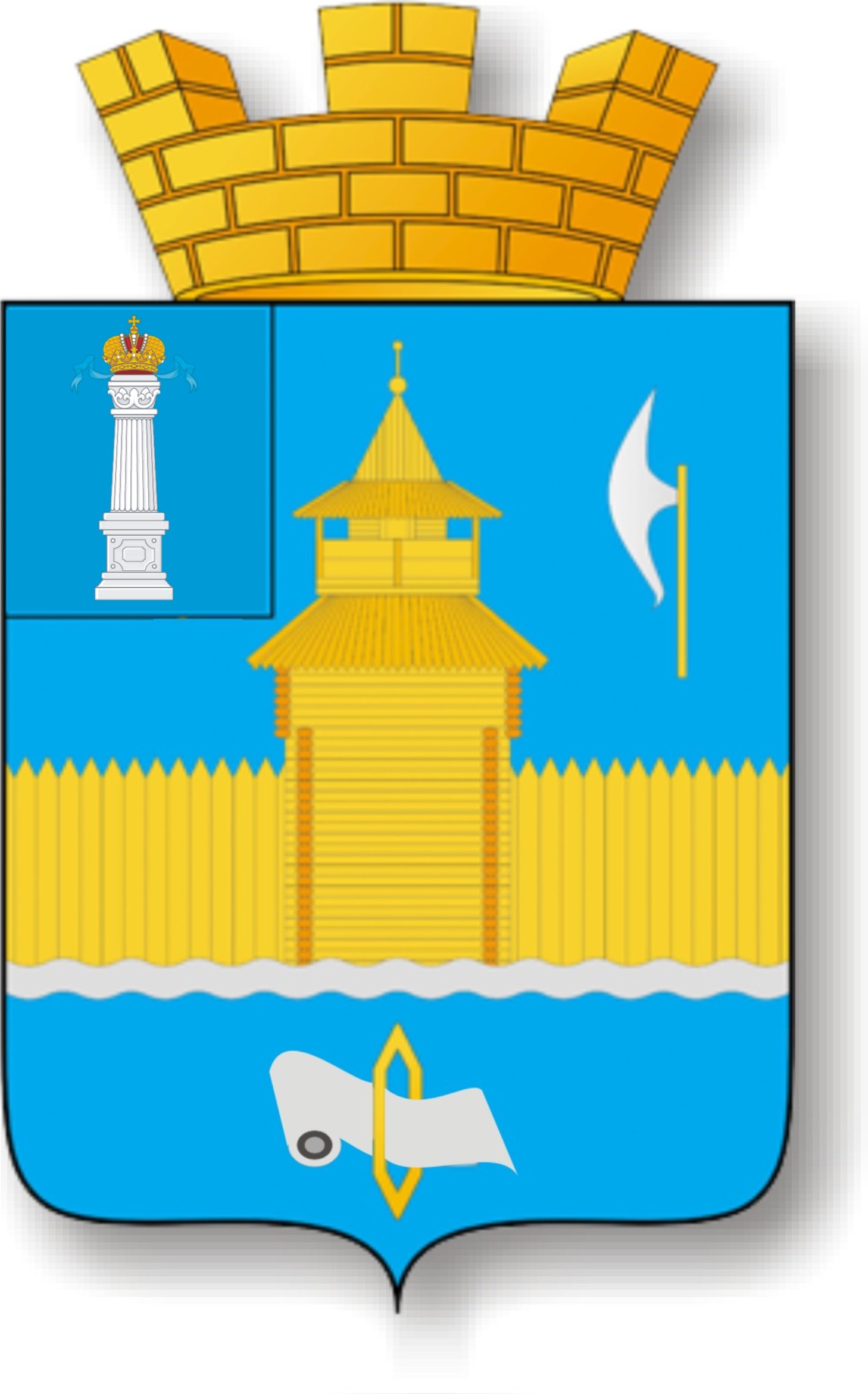 герб муниципального образования «Мулловское городское поселение» Мелекесского района Ульяновской области.